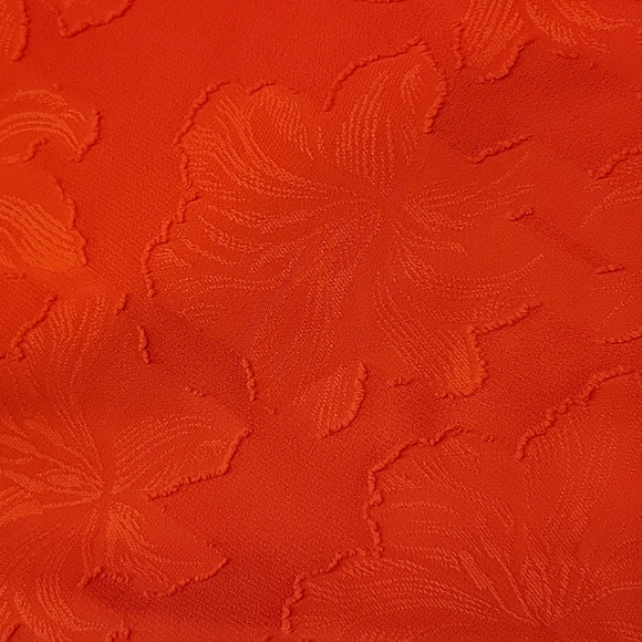 *DKNY Orange Flowy Floral Motif A-Line Skirt w/ elastic waist, S - Picture 7 of 12